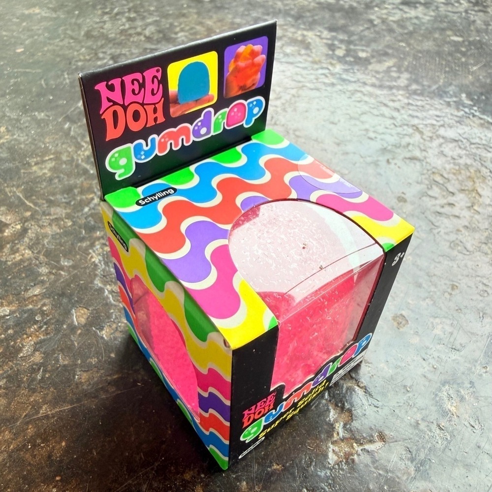 NeeDoh Gumdrop Fidget Toy Nee Doh Super Solid Squish Sensory Stress Pink NWT - Picture 4 of 5